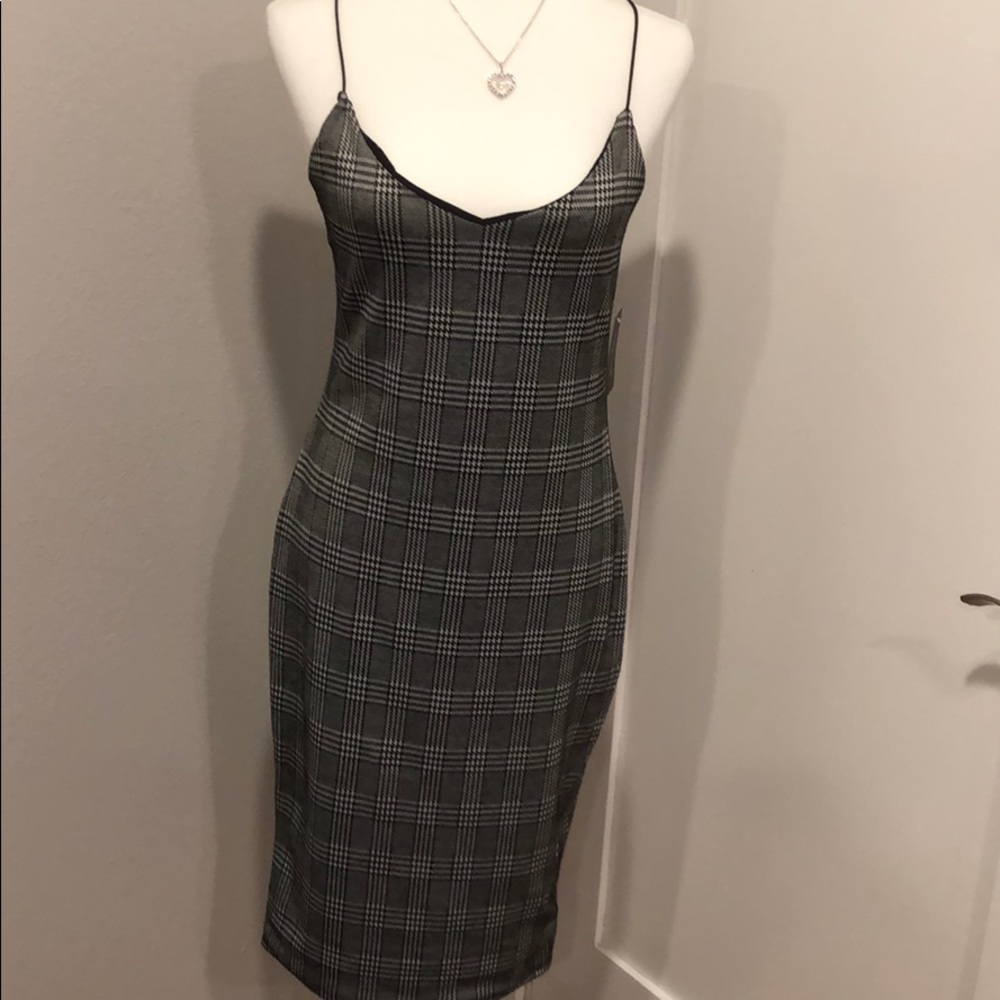 Black and white midi dress